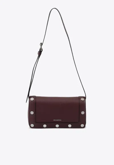 Karl Lagerfeld K/rocky Marais Studded Shoulder Bag In Burgundy