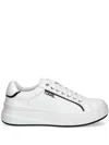 Karl Lagerfeld Kronos Leather Sneakers In White