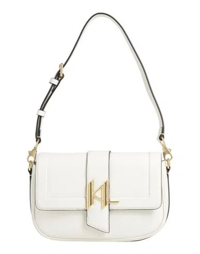 Karl Lagerfeld K/saddle Shoulderbag Woman Shoulder Bag Off White Size - Bovine Leather