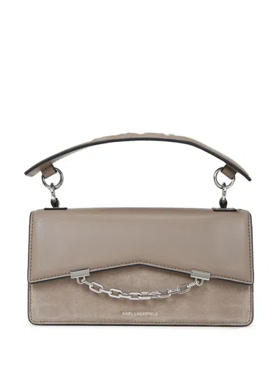 Karl Lagerfeld K/seven Grainy Suede Cross Body Bag In Neutrals