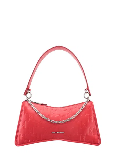 Karl Lagerfeld K/seven Element Kl Monogram Shoulder Bag In Red