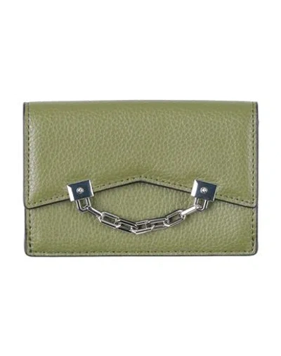 Karl Lagerfeld K/seven Grainy Flap Ch Woman Document Holder Military Green Size - Bovine Leather In Green
