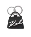 Karl Lagerfeld K/signature Bag Keychain In Black