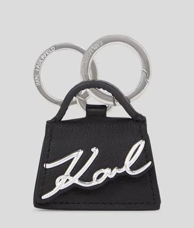 Karl Lagerfeld K/signature Bag Keychain In Black
