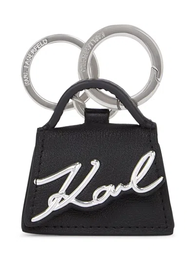 Karl Lagerfeld K/signature Bag Keychain In Black