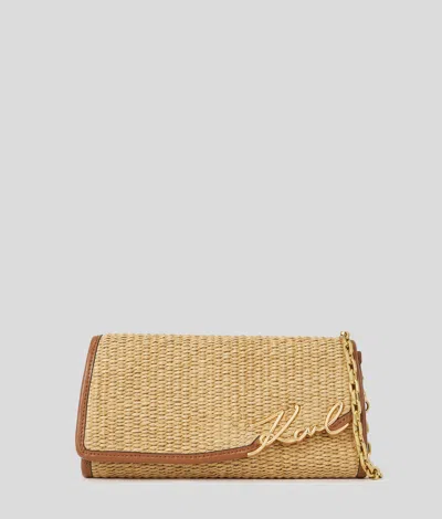 Karl Lagerfeld K/signature Bast-crossbody-geldbörse In Brown