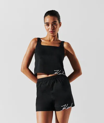 Karl Lagerfeld K/signature Beach Crop Top In Black