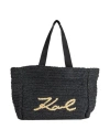 Karl Lagerfeld K/signature Beach Tote Raf Woman Handbag Black Size - Paper Yarn In Black