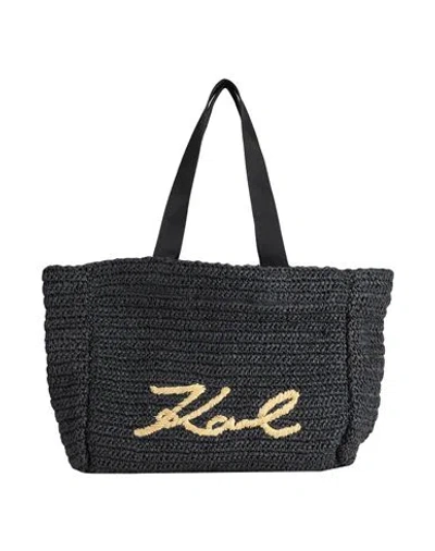 Karl Lagerfeld K/signature Beach Tote Raf Woman Handbag Black Size - Paper Yarn