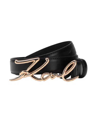 Karl Lagerfeld K/signature Belt Woman Belt Black Size S Cow Leather
