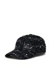 Karl Lagerfeld K/signature Bouclé Cap In Schwarz