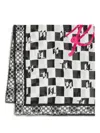 Karl Lagerfeld K/signature Checked Scarf In Black