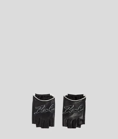 KARL LAGERFELD K/SIGNATURE FINGERLESS GLOVES