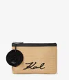 Karl Lagerfeld K/signature Flower Raffia Beach Pouch