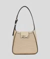 Karl Lagerfeld K/signature Gewebte Hobo-tasche In Brown