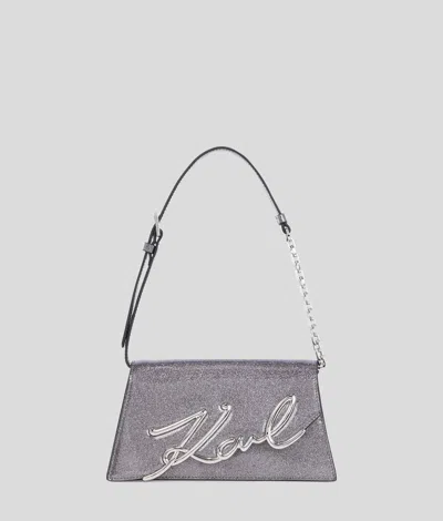 Karl Lagerfeld K/signature Glitter Medium Shoulder Bag