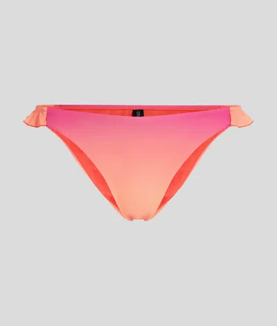 Karl Lagerfeld K/signature High-leg Bikini Bottoms In Burgundy