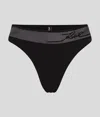 Karl Lagerfeld Logo-embroidered Bikini Bottoms In Black