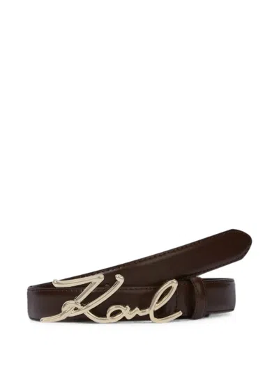 Karl Lagerfeld K/signature Hip Belt In Brown