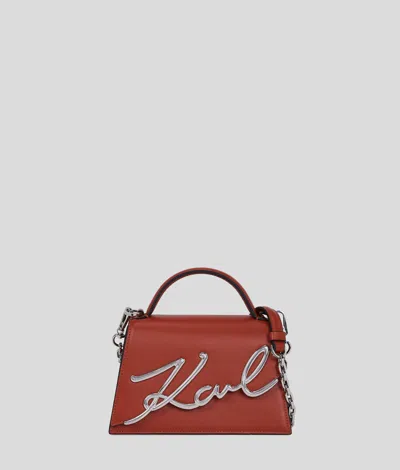 Karl Lagerfeld K/signature Kleine Umhängetasche In Red