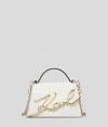 Karl Lagerfeld K/signature Kleine Umhängetasche In White
