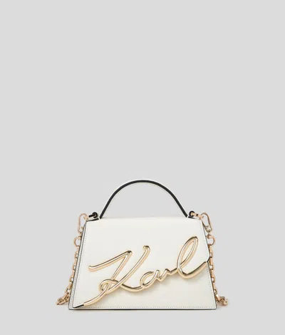 Karl Lagerfeld K/signature Kleine Umhängetasche In White