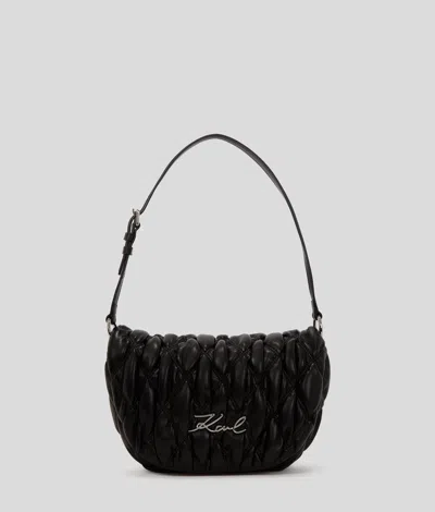 Karl Lagerfeld K/signature Kuilt-schultertasche In Black
