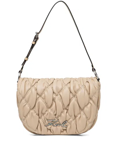 Karl Lagerfeld K/signature Kuilt Shoulder Bag In Neutrals
