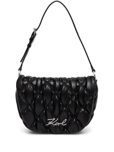 Karl Lagerfeld K/signature Kuilt Shoulder Bag In Schwarz