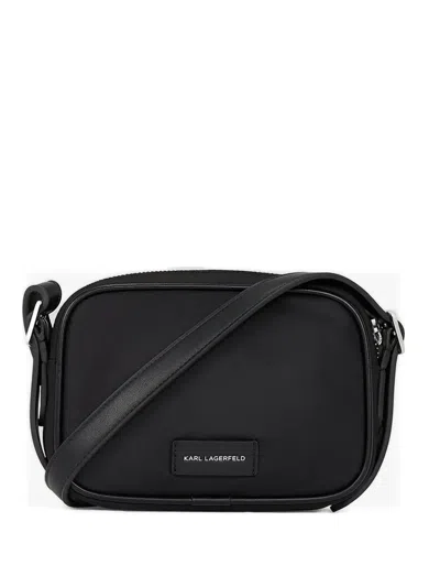 Karl Lagerfeld K/signature Logo-patch Crossbody Bag In Black