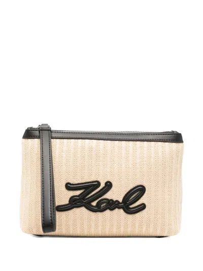 Karl Lagerfeld K/signature Logo-lettering Clutch Bag In Multi