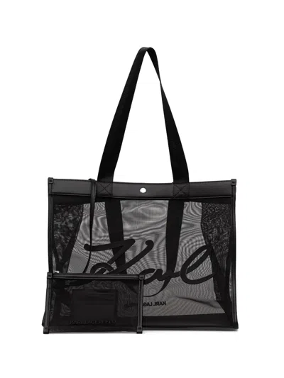 Karl Lagerfeld K/signature Logo-print Tote Bag In Black