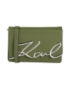 Karl Lagerfeld K/signature Md Shoulderbag Woman Cross-body Bag Military Green Size - Bovine Leather