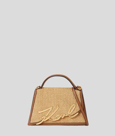 Karl Lagerfeld K/signature Medium Raffia Crossbody Bag