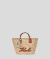 Karl Lagerfeld K/signature Mittelgrosse Tote-bag Aus Bast In Brown