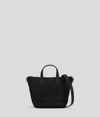 Karl Lagerfeld K/signature Nylon Small Tote Bag In Black