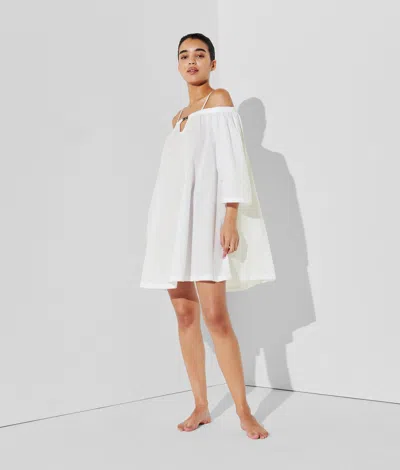 KARL LAGERFELD K/SIGNATURE OFF-SHOULDER BEACH DRESS