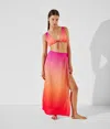 Karl Lagerfeld K/signature Ombré Maxi Pareo In Pink