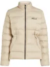 Karl Lagerfeld Lightweight Puffer Jacket In Neutrals
