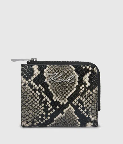 Karl Lagerfeld K/signature Python Small Bifold Wallet