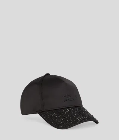 Karl Lagerfeld K/signature Rhinestone Cap