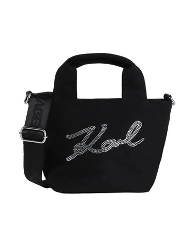 Karl Lagerfeld K/signature Rhnstn Sm Shopper Woman Handbag Black Size - Recycled Cotton, Cotton In Burgundy