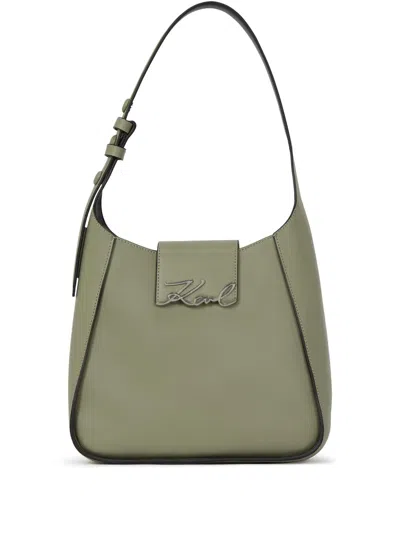 Karl Lagerfeld K/signature Shoulder Bag In Green