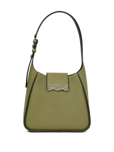 Karl Lagerfeld K/signature Shoulder Bag In Green