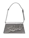 Karl Lagerfeld Ksignature Shoulder Bag In Grey