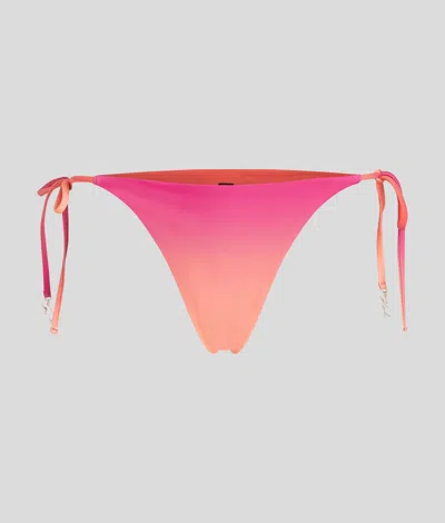 Karl Lagerfeld K/signature Side Tie Bikini Bottoms In Pink