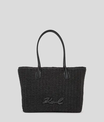 Karl Lagerfeld K/signature Small Raffia Beach Tote Bag