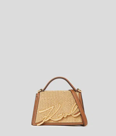 Karl Lagerfeld K/signature Small Raffia Crossbody Bag
