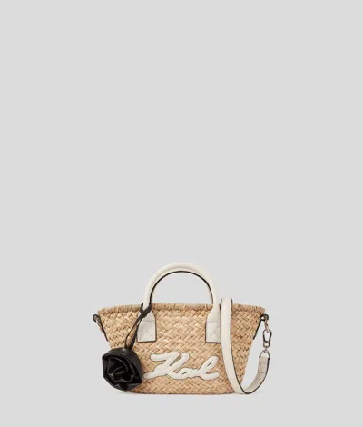 Karl Lagerfeld K/signature Small Raffia Tote Bag