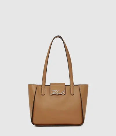 Karl Lagerfeld K/signature Small Tote Bag In Brown